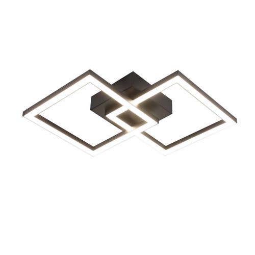 Plafonnier LED Carré Noir 24 W 4 000 K Blanc Neutre Lampe De Cuisine Moderne