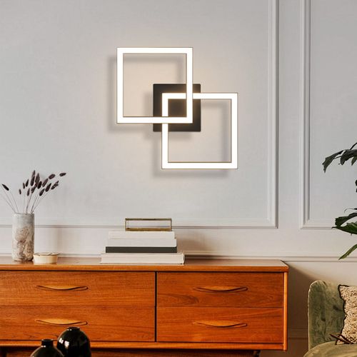 Plafonnier LED Carré Noir 24 W 4 000 K Blanc Neutre Lampe De Cuisine Moderne