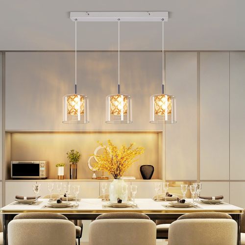 Lampe Suspendue Pour Salle à Manger En Verre G9 Cristal Moderne à Hauteur Réglable