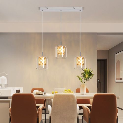 Lampe Suspendue Pour Salle à Manger En Verre G9 Cristal Moderne à Hauteur Réglable
