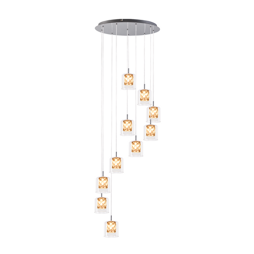 Lampe Suspendue Pour Salle à Manger En Verre G9 Cristal Moderne à Hauteur Réglable