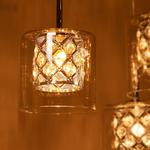 Lampe Suspendue Pour Salle à Manger En Verre G9 Cristal Moderne à Hauteur Réglable