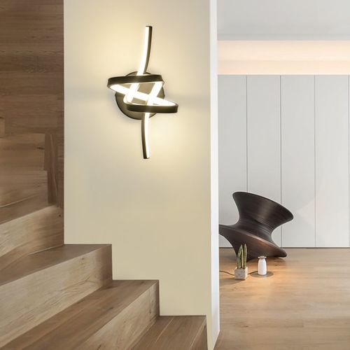Applique Murale LED D'intérieur 7 W Noir 3000 K Applique Murale Pour Escalier Salon