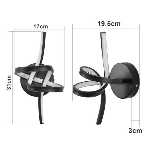 Applique Murale LED D'intérieur 7 W Noir 3000 K Applique Murale Pour Escalier Salon