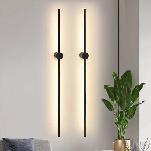 Lot De 2 Applique Murale LED D'intérieur Noire Moderne Pour Escalier Pivotant