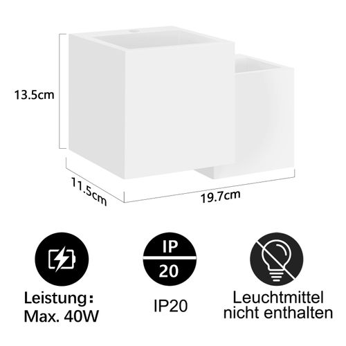 Applique Murale Intérieure G9 - Lampe Moderne En Plâtre Blanc Pour Chambre Escalier Couloir