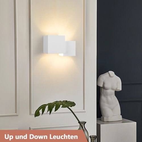 Applique Murale Intérieure G9 - Lampe Moderne En Plâtre Blanc Pour Chambre Escalier Couloir