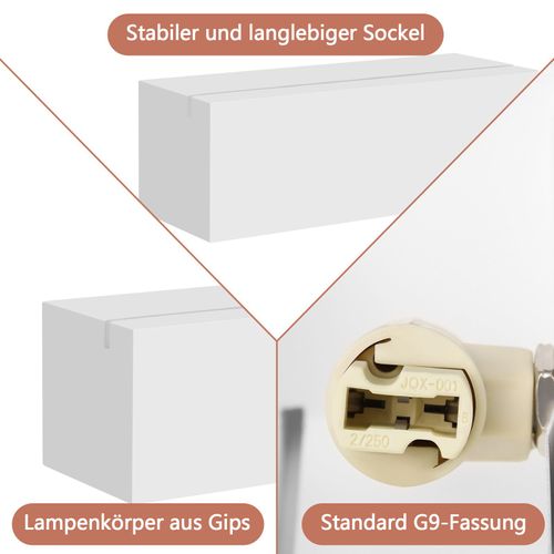 Applique Murale Intérieure G9 - Lampe Moderne En Plâtre Blanc Pour Chambre Escalier Couloir