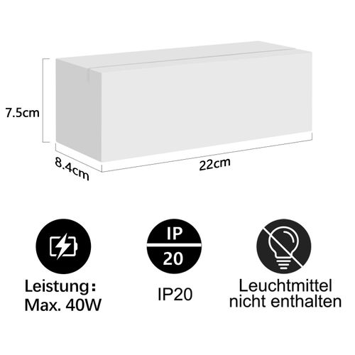 Applique Murale Intérieure G9 - Lampe Moderne En Plâtre Blanc Pour Chambre Escalier Couloir