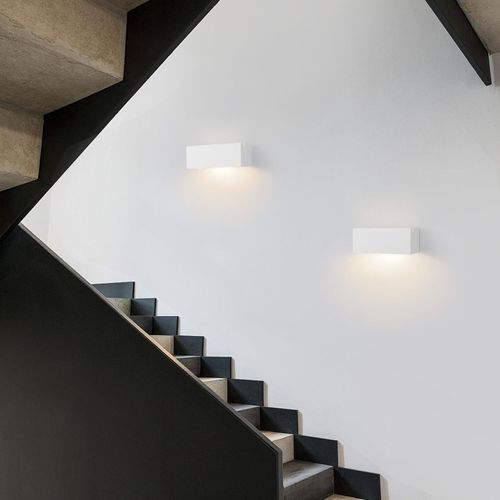 Applique Murale Intérieure G9 - Lampe Moderne En Plâtre Blanc Pour Chambre Escalier Couloir