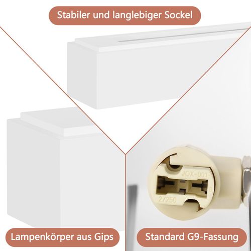 Applique Murale Intérieure G9 - Lampe Moderne En Plâtre Blanc Pour Chambre Escalier Couloir