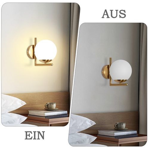 Applique Murale D'intérieur Moderne Dorée Abat-jour En Verre E27 Chambre Couloir