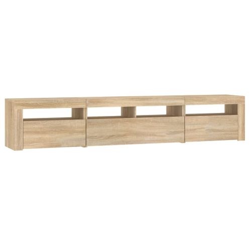 Meuble TV Avec Lumières LED Chêne Sonoma 210x35x40 Cm