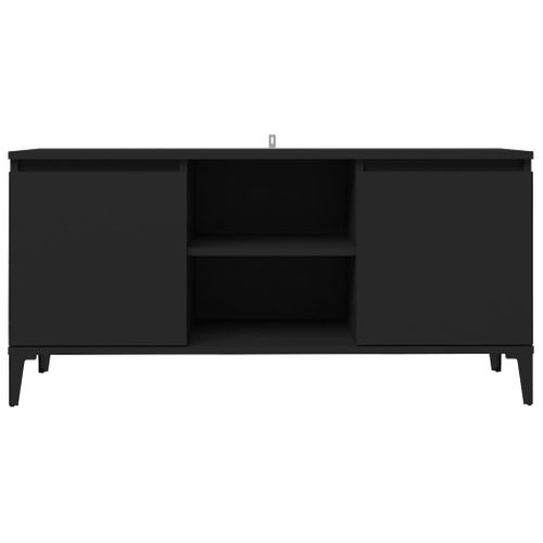 Meuble TV Avec Pieds En Métal Noir 103,5x35x50 Cm