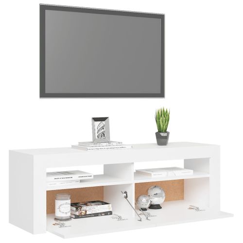 Meuble TV Avec Lumières LED Blanc 120x35x40 Cm