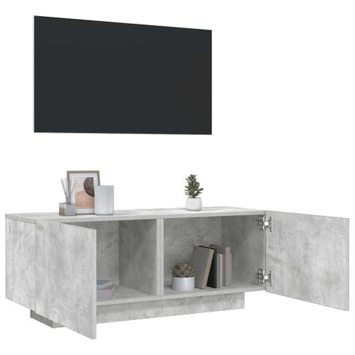 Meuble TV Gris Béton 100x35x40 Cm Bois D'ingénierie