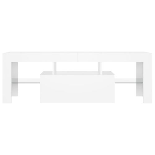 Meuble TV Avec Lumières LED Blanc 120x35x40 Cm