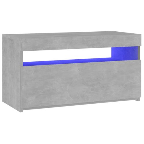 Meuble TV Avec Lumières LED Gris Béton 75x35x40 Cm