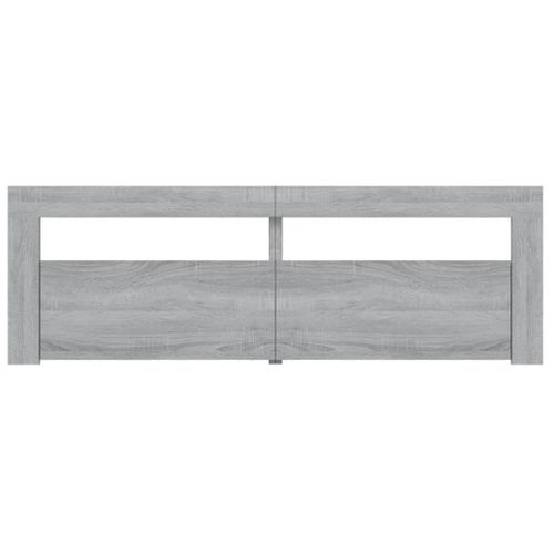 Meuble TV Avec Lumières LED Sonoma Gris 120x35x40 Cm