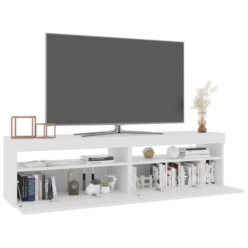Meubles TV 2 Pièces Avec Lumières LED Blanc 75x35x40 Cm