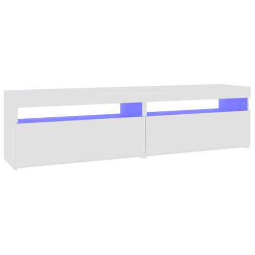 Meubles TV 2 Pièces Avec Lumières LED Blanc 75x35x40 Cm
