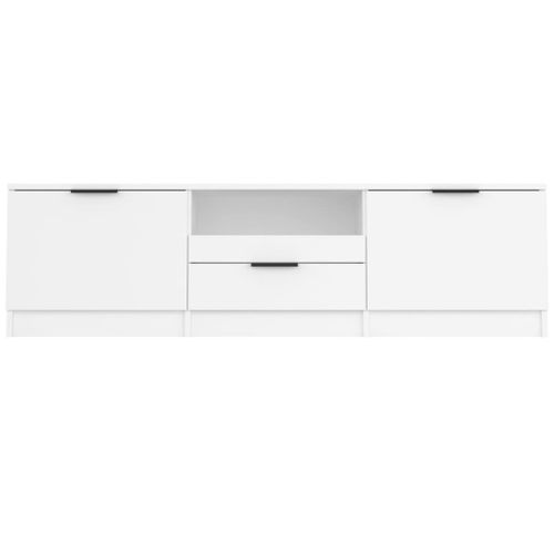 Meuble TV Blanc 140x35x40 Cm Bois D'ingénierie