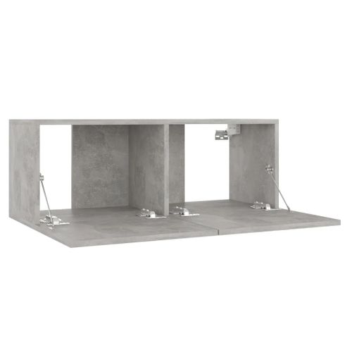 Meuble TV Gris Béton 80x30x30 Cm Bois D’ingénierie