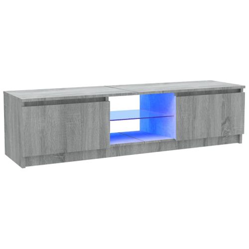 Meuble TV Avec Lumières LED Sonoma Gris 120x30x35,5 Cm