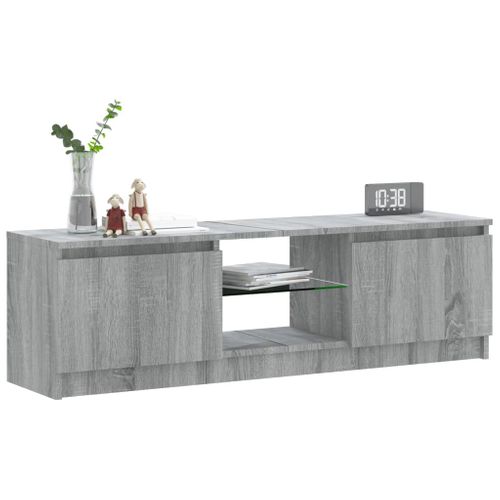 Meuble TV Avec Lumières LED Sonoma Gris 120x30x35,5 Cm