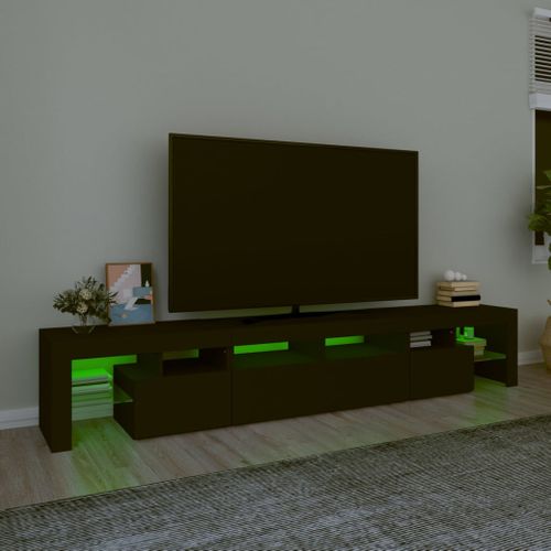 Meuble TV Avec Lumières LED Noir 230x36,5x40 Cm