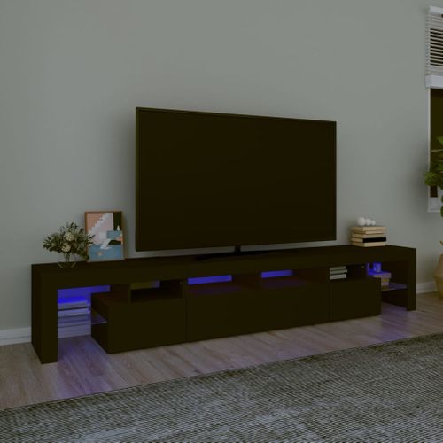 Meuble TV Avec Lumières LED Noir 230x36,5x40 Cm