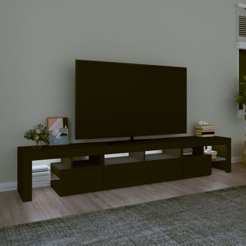 Meuble TV Avec Lumières LED Noir 230x36,5x40 Cm