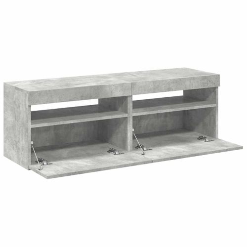 Meubles TV Avec Lumières LED 2 Pièces Gris Béton 60x35x40 Cm