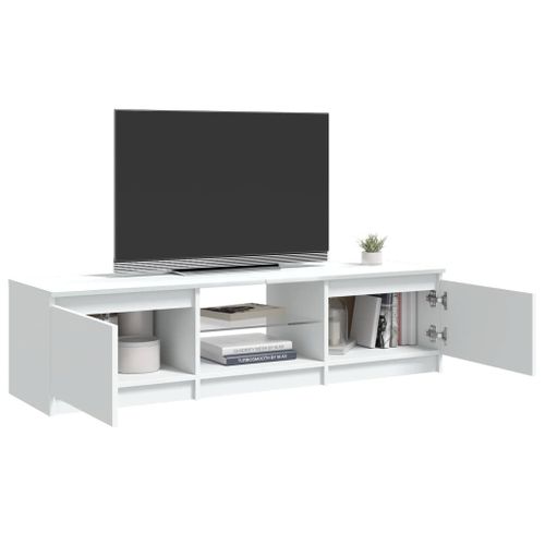 Meuble TV Avec Lumières LED Blanc 140x40x35,5 Cm