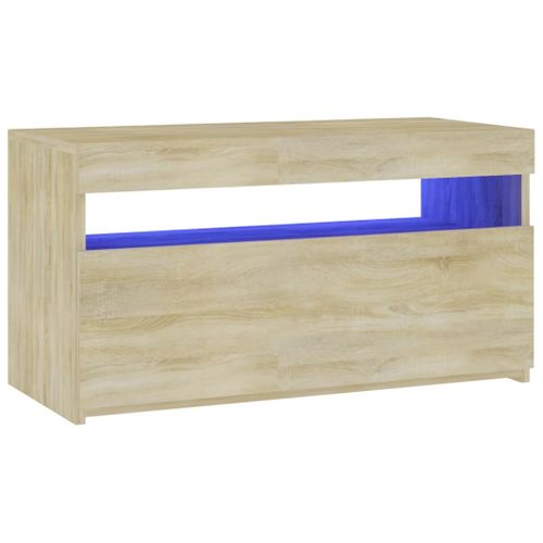 Meuble TV Avec Lumières LED Chêne Sonoma 75x35x40 Cm