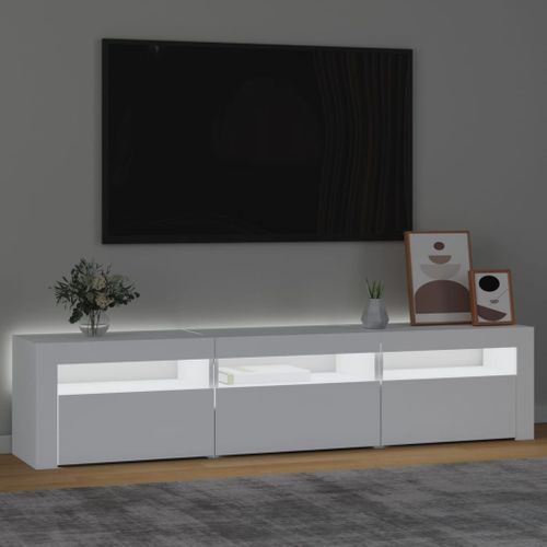 Meuble TV Avec Lumières LED Blanc 180x35x40 Cm