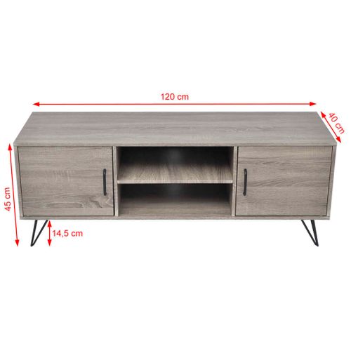 Meuble TV 120x40x45 Cm Gris