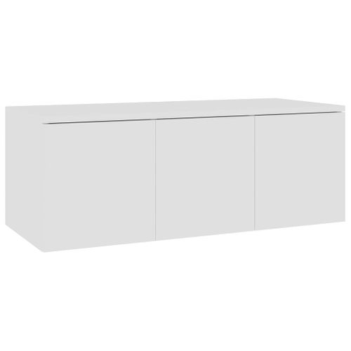 Meuble TV Blanc 80x34x30 Cm Bois D'ingénierie