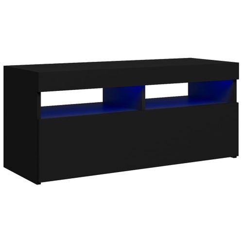 Meuble TV Avec Lumières LED Noir 90x35x40 Cm