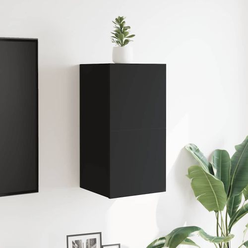 Meubles TV Muraux 2 Pièces Noir 30,5x30x30 Cm