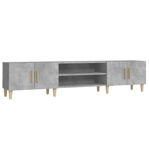 Meuble TV Gris Béton 180x31,5x40 Cm Bois D'ingénierie