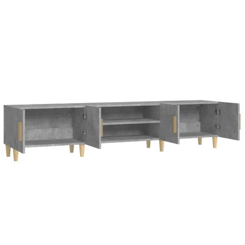 Meuble TV Gris Béton 180x31,5x40 Cm Bois D'ingénierie