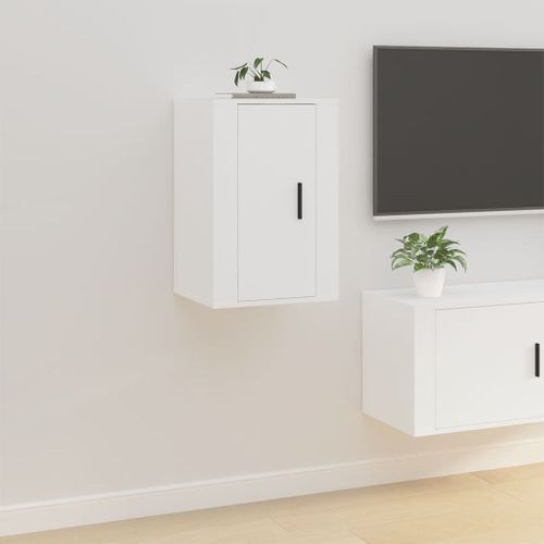 Meubles TV Muraux 2 Pièces Blanc 40x34,5x60 Cm