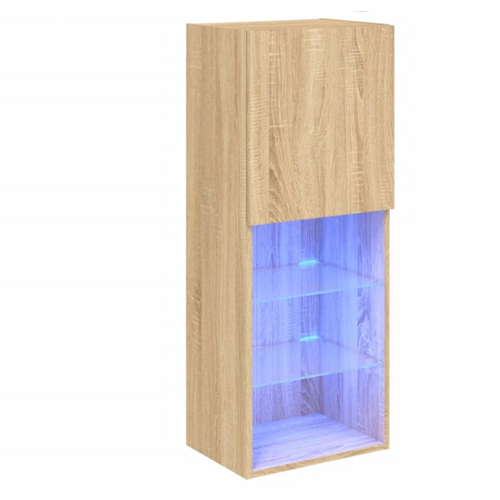 Meuble TV Avec Lumières LED Chêne Sonoma 40,5x30x102 Cm