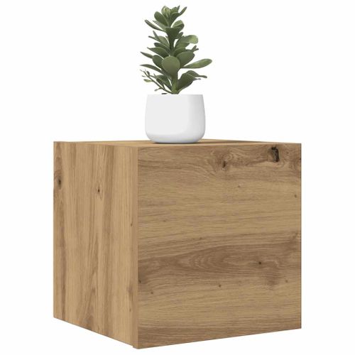 Meuble TV Mural Chêne Artisanal 30,5x30x30 Cm