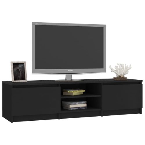 Meuble TV Noir 140x40x35,5 Cm Bois D'ingénierie