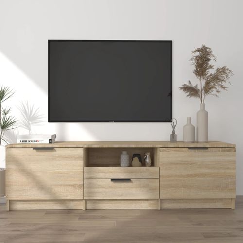 Meuble TV Chêne Sonoma 140x35x40 Cm Bois D'ingénierie