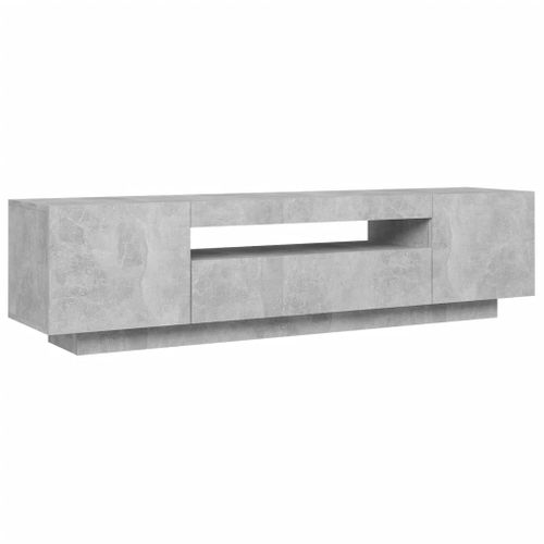 Meuble TV Avec Lumières LED Gris Béton 160x35x40 Cm