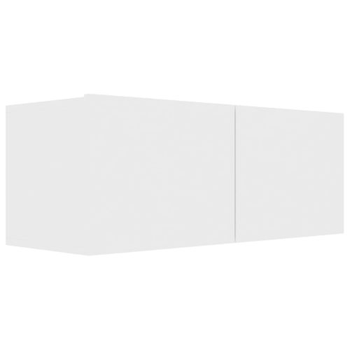 Meuble TV Blanc 80x30x30 Cm Bois D'ingénierie