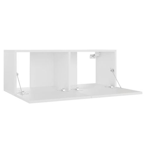 Meuble TV Blanc 80x30x30 Cm Bois D'ingénierie